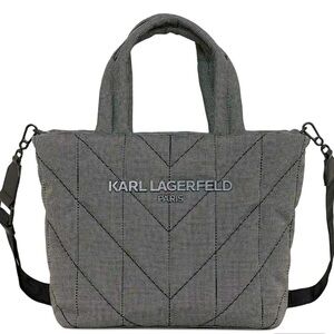 ⭐️NEW ⭐️Karl Lagerfeld Paris Large Voyage Black & White Quilted  Tote, NWT